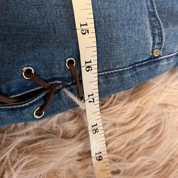 Sugar Thrillz lace-up micro mini denim skirt size large - Picture 7 of 8